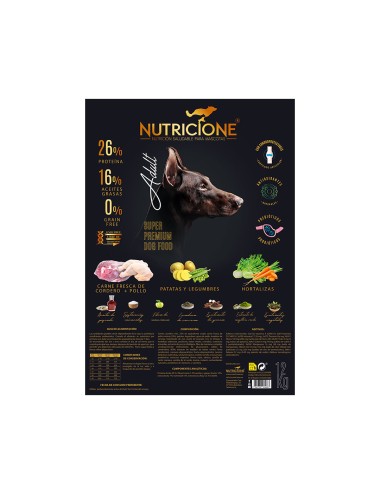 Pienso carne fresca de cordero y pollo para perro adulto, 12kg.