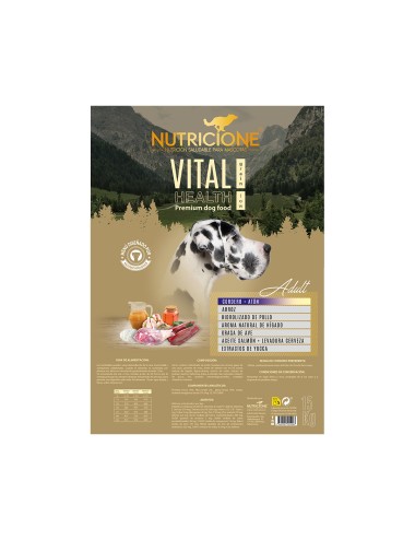 Pienso premium bajo en cereal para perro adulto 15Kg, cordero, pollo y atún.