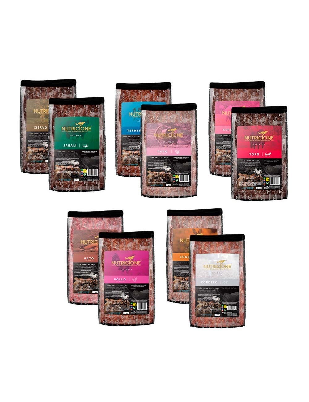 pack degustación todo carne 10 tipos de barf