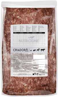 paquete de carne cruda barf